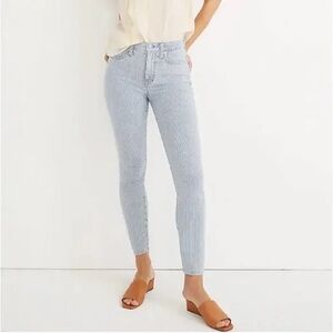 Madewell Light Blue Striped Skinny Jeans